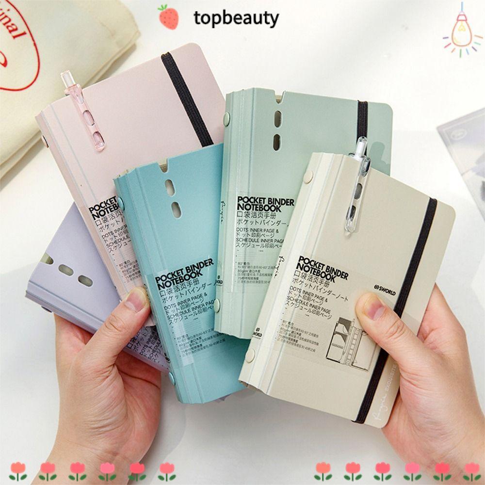 Topbeauty สมุดโน๊ตแบบหลวม, แผ่นจดบันทึกแหวน A7 แบบถอดได้, คุณภาพสูง Morandi Color Journal Planner นักเรียนของขวัญ