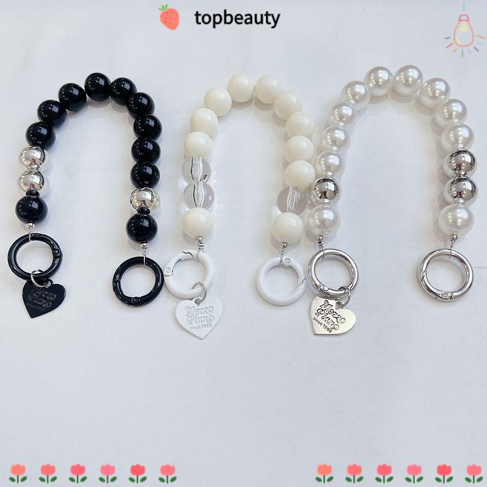 TOPBEAUTY พวงกุญแจอะคริลิค มุกลูกปัด สำหรับโทรศัพท์และกระเป๋า