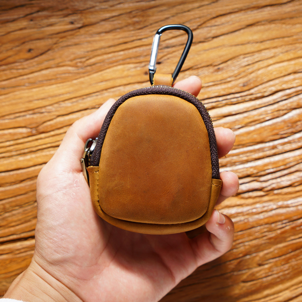 Simple Youth Coin Bag Cowhide Small Wallet Coin Purse Zipper Shell Bag Bluetooth Headset Bag Key Bag
