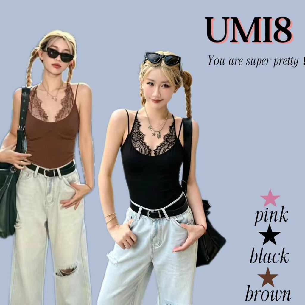UMI8💝【ในสต็อก】💝 คอลเลคชั่นใหม่สำหรับผู้หญิง ฤดูใบไม้ผลิ/ฤดูร้อน 2026: บอดี้สูทคอ halter ลูกไม้เปิดหลังสุดเซ็กซี่