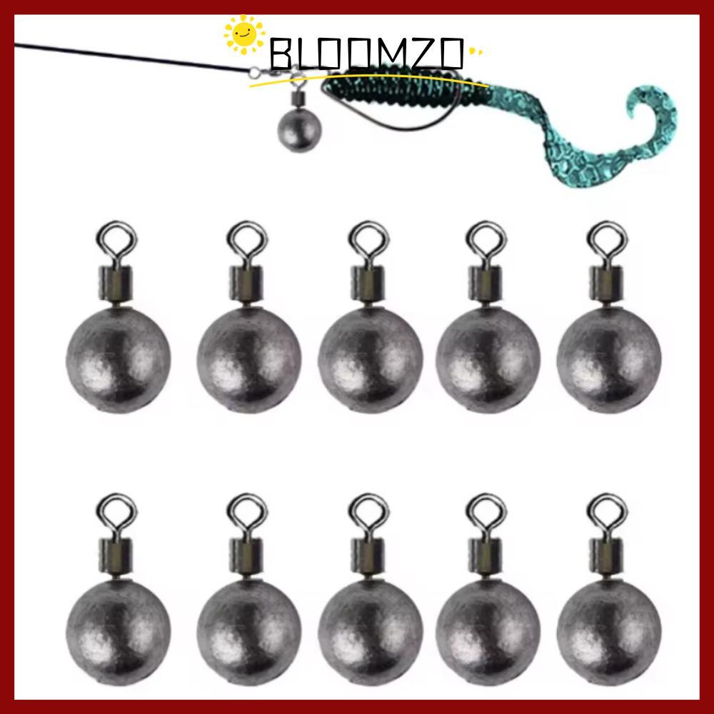 BLOOMZO 10 ชิ้น น้ําหนักตกปลา Sinkers 3.5/5/7/10/14/20 กรัม ชุดตะกั่ว Drop Shot ทรงกลม หมุน 360° อุปกรณ์ตกปลาเบสทนทาน
