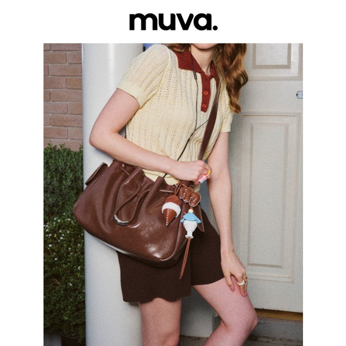 Muva หนังความจุขนาดใหญ่กระเป๋าสะพายข้างเดียว