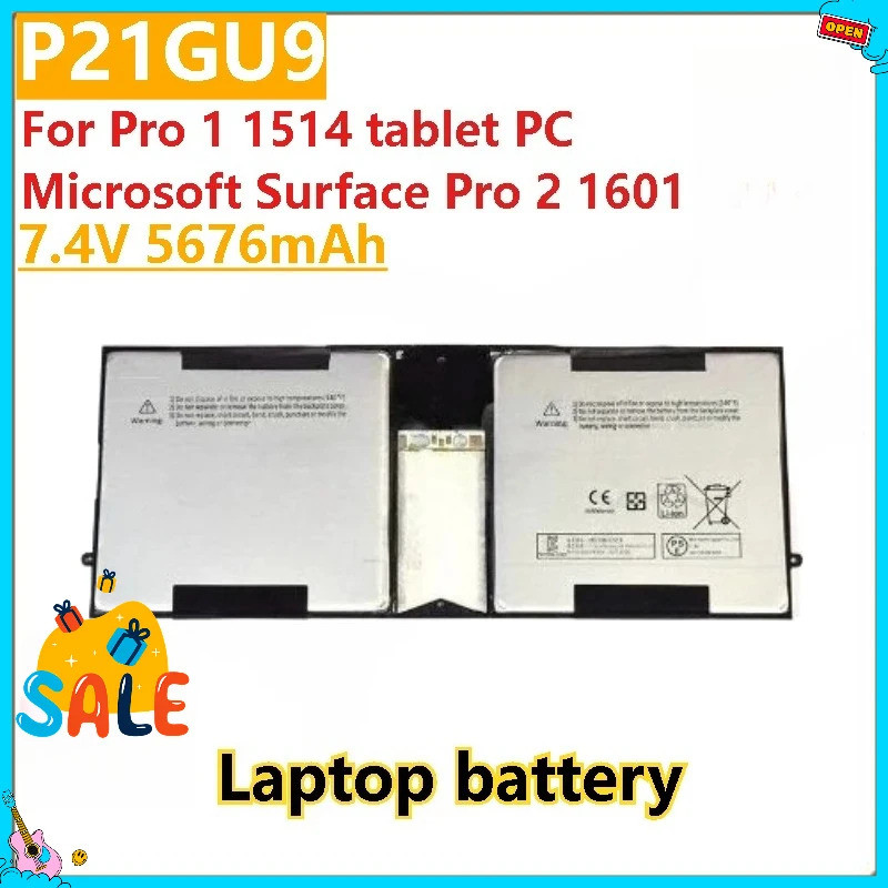 ยี่ห้อใหม่คุณภาพสูง 7.4V 5676mAh P21GU9 แบตเตอรี่แล็ปท็อปสําหรับ Pro 1 1514 แท็บเล็ตพีซี Microsoft S