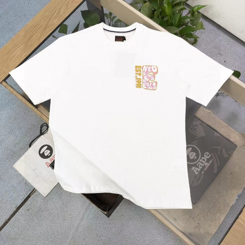 EVISU/God of Fortune 2026 คลาสสิกรอบคอแขนสั้นเสื้อยืดผู้ชายผู้หญิงสบายๆขนาดใหญ่ Street สไตล์ Co-Bran