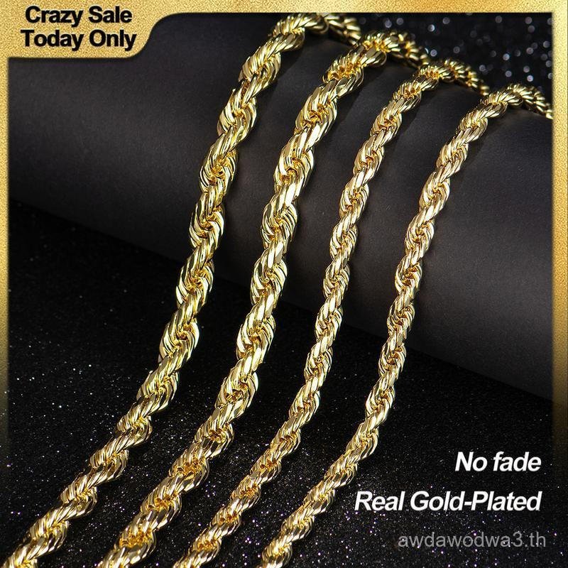 Holylegend 14K จริง Gold-Plated เชือกสร้อยคอโซ่สําหรับผู้หญิงและผู้ชาย,Upgraded Shine, Faceted Cut, 