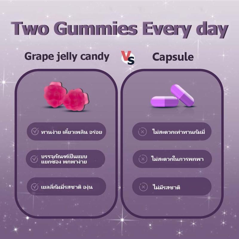 （New Pack 60 เม็ด）Ujin Gaba+Theanine Gummies กัมมี่รสองุ่น