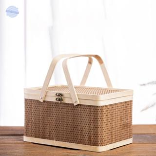 หรูหรา ตะกร้าไม้ไผ่, กล่องเค้กดวงจันทร์สไตล์จีนวินเทจ, ที่เก…