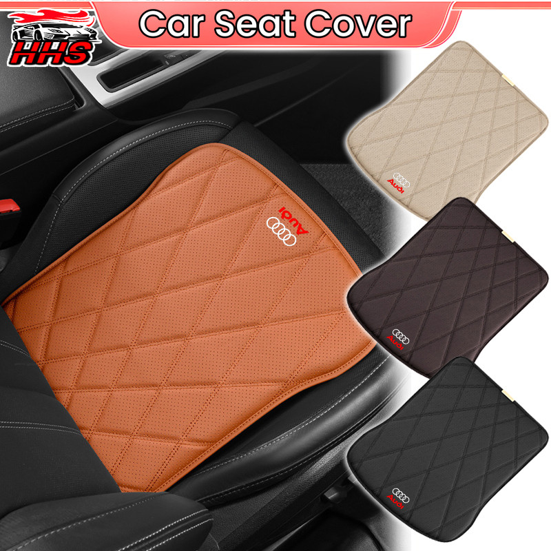 Audi Car Seat Cushion Nappa Leather Soft Non Slip Breathable Universal Car Seat Coverอุปกรณ์เสริมสํา