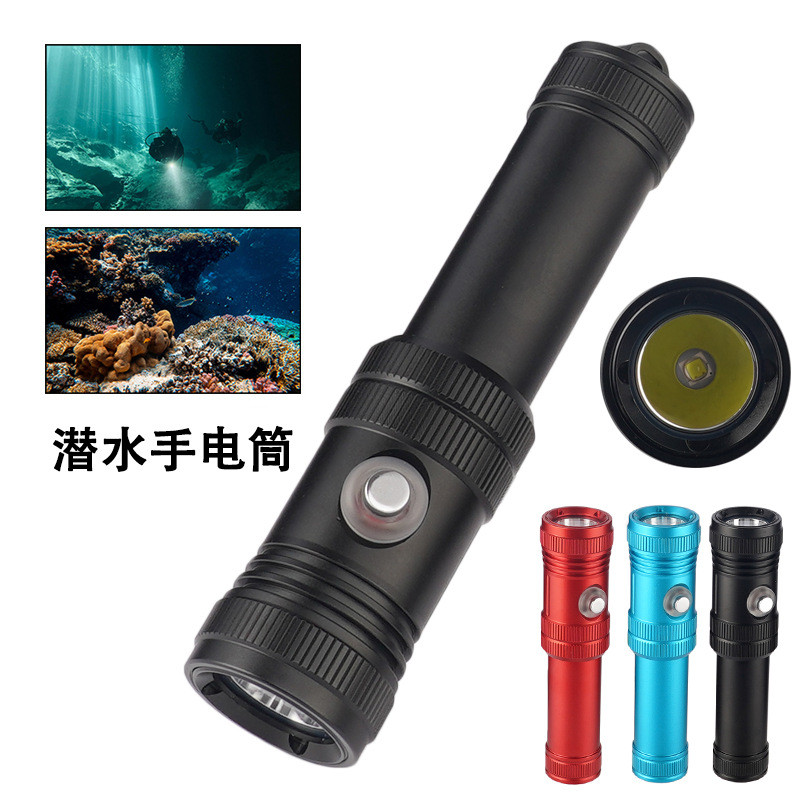 [Lingze] ไฟฉายดําน้ํามืออาชีพกลางแจ้ง 21700 ไฟฉายดําน้ําถ่ายภาพเติมแสงไฟฉายแสงที่แข็งแกร่งอายุการใช้