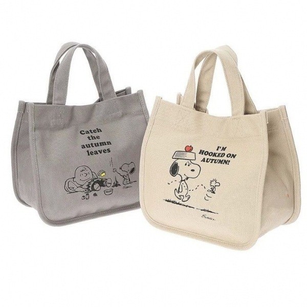 snoopy ของใช้ กล่องข้าว snoopy ญี่ปุ่น snoopy snoopy snoopy กระเป๋าถือผ้าใบสไตล์ใหม่ถุงอาหารกลางวันม