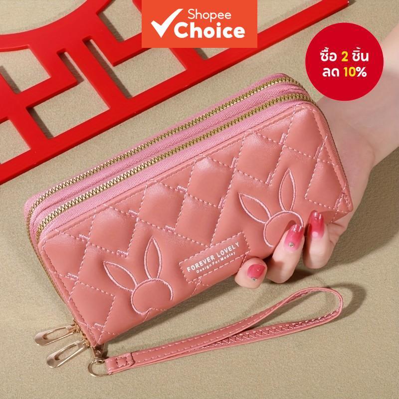 กระเป๋าสตางค์ซิปคลาสสิกกระเป๋าคลัทช์ความจุขนาดใหญ่พร้อมช่องเสียบการ์ด 8 ช่องและสายรัดข้อมือผู้หญิงที่สง่างามออแกไนเซอร์​