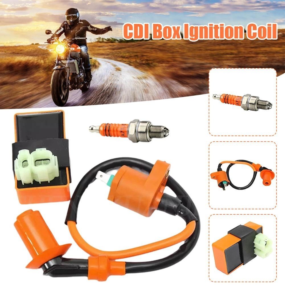 6 Pins Racing Ac Cdi กล่องคอยล์จุดระเบิด A7tjc Spark Plug สําหรับ Gy6 50 80 110 125 150cc Moped H7u1