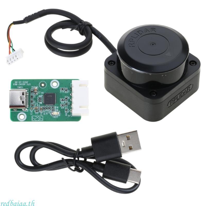โมดูลเซ็นเซอร์ redbaiaa RPLIDAR C1 สําหรับการนําทางที่แม่นยําและการทําแผนที่ 360° รอบทิศทาง