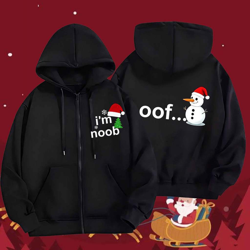Christmas “I’m Noob” Zip Hoodie | Gamer Holiday Style | Unisex M–3XL S-5XLSize S-5XL