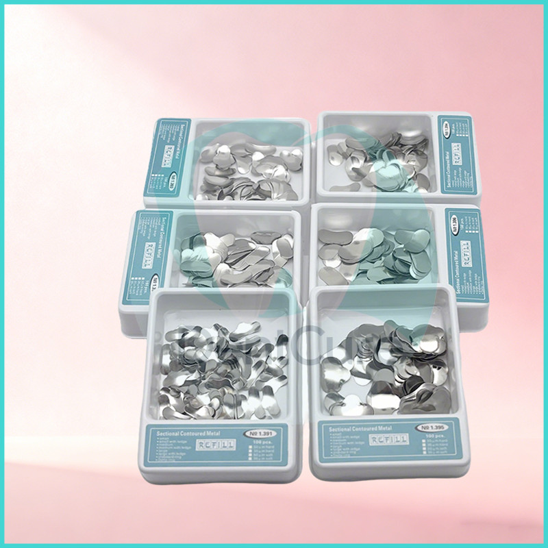 100Pcs Dental Matrix Contoured Anterior Metal Matrix Bands Sectional Matrix System Matrices Dentistry Materials Matrices