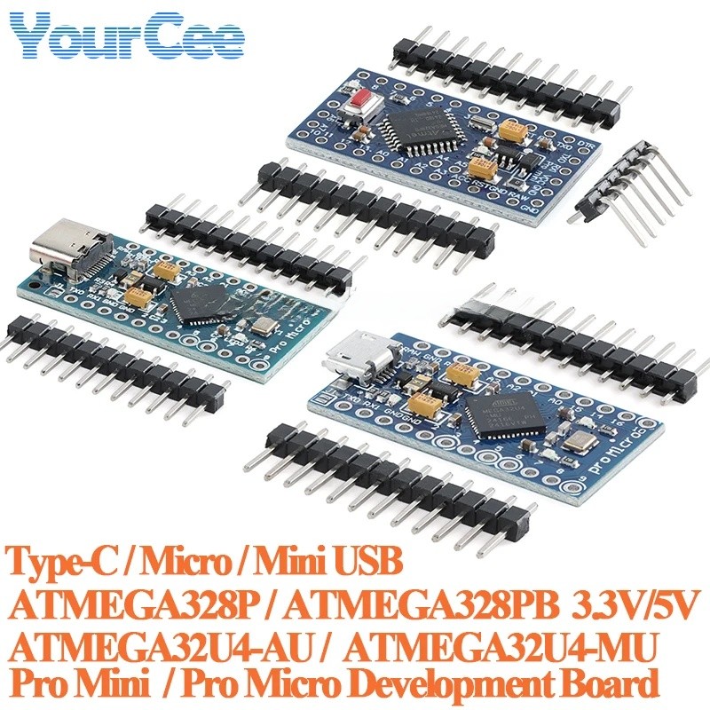 2 ชิ้น/1 ชิ้น Pro Micro ATMEGA32U4 Pro Mini ATMEGA328P ATMEGA328PB 3.3 V 5 V Microcontroller บอร์ดพั