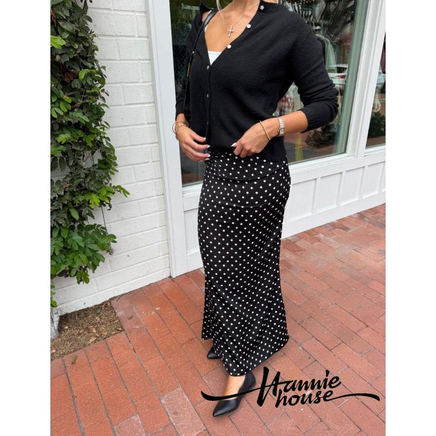 HANIE House- กระโปรงแม็กซี่ลายจุดสําหรับผู้หญิง