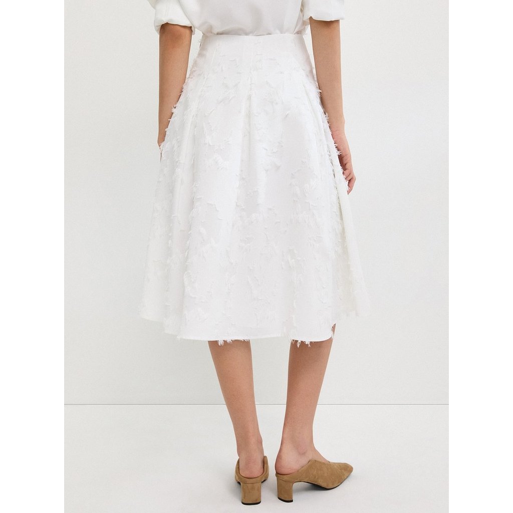 [Pomelo] กระโปรงพลีทแต่งดีเทลรุ่ย / Fringe Detail Pleated Skirt — صورة 6