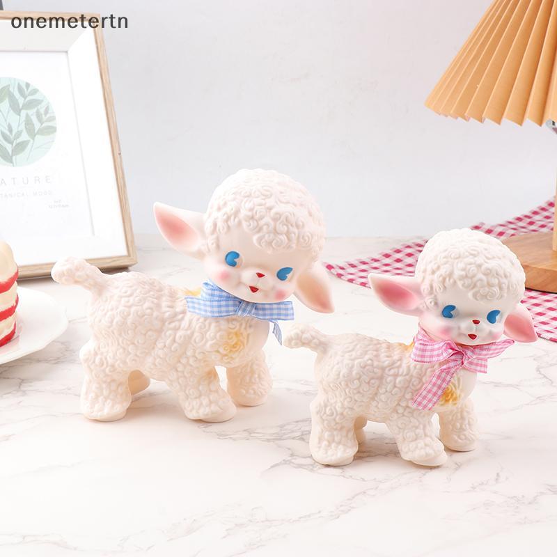 Oyr Retro คลาสสิกตุ๊กตาแกะพลาสติกน่ารักสาว Sweetheart เสียงสัตว์ของขวัญรุ่น Lamb Static Room เครื่องใช้ในบ้านเครื่องประดับ N