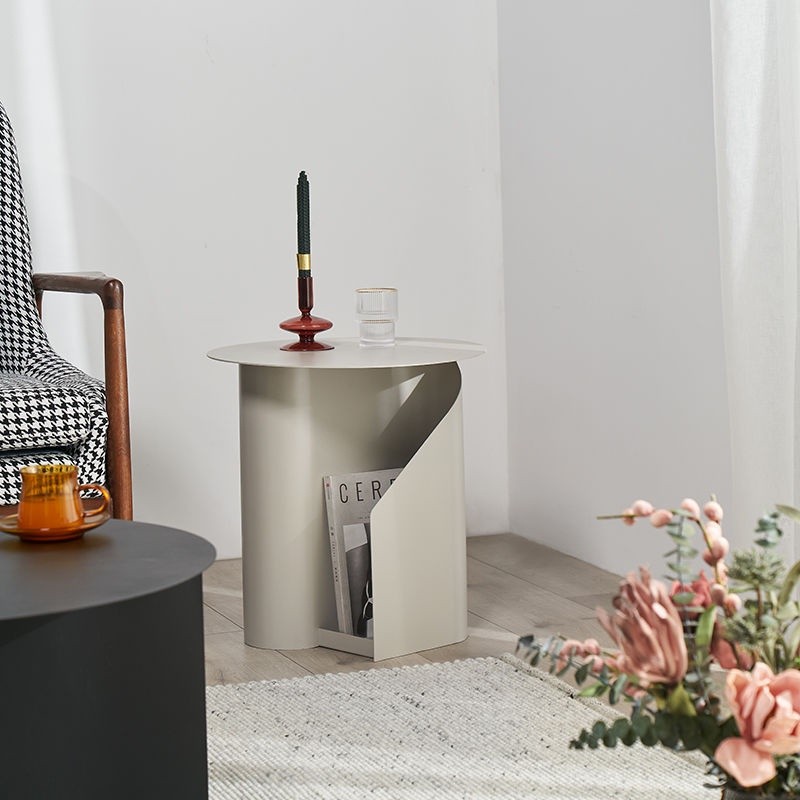 Nordic minimalist iron side table modern sofa coffee table mini corner table bedroom bedside table l