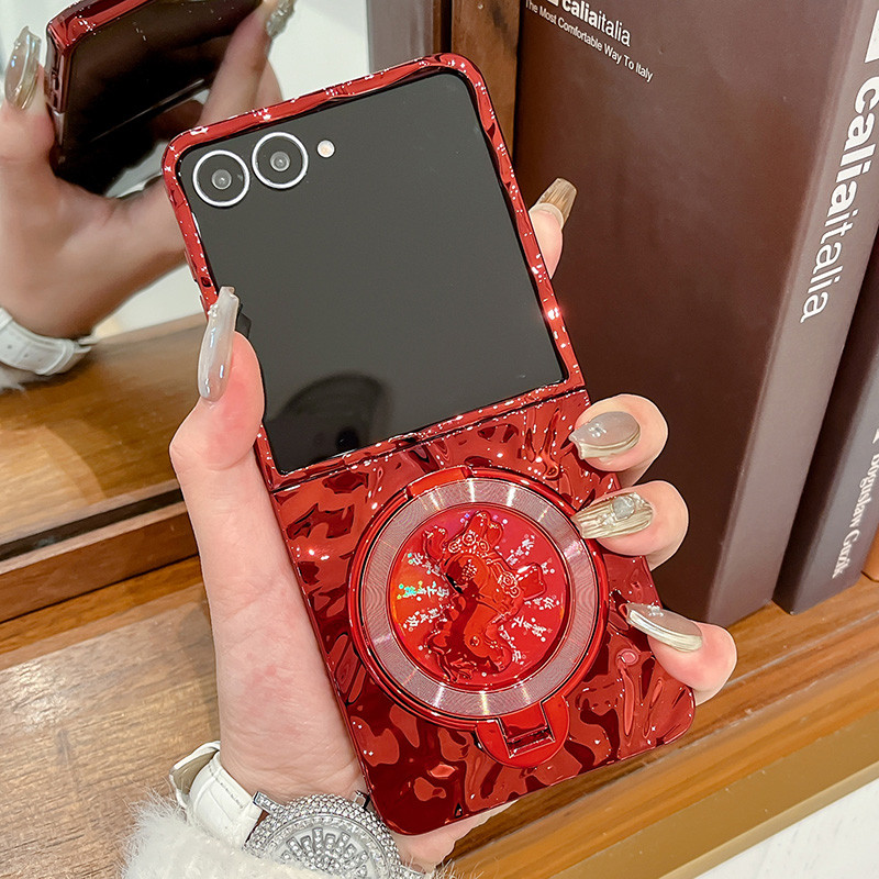 สําหรับ Samsung Galaxy Flip 7 เคสโทรศัพท์ Flip76543 น้ําระลอกปลอกผู้ถือสร้อยข้อมือ Flip7 anti drop shell