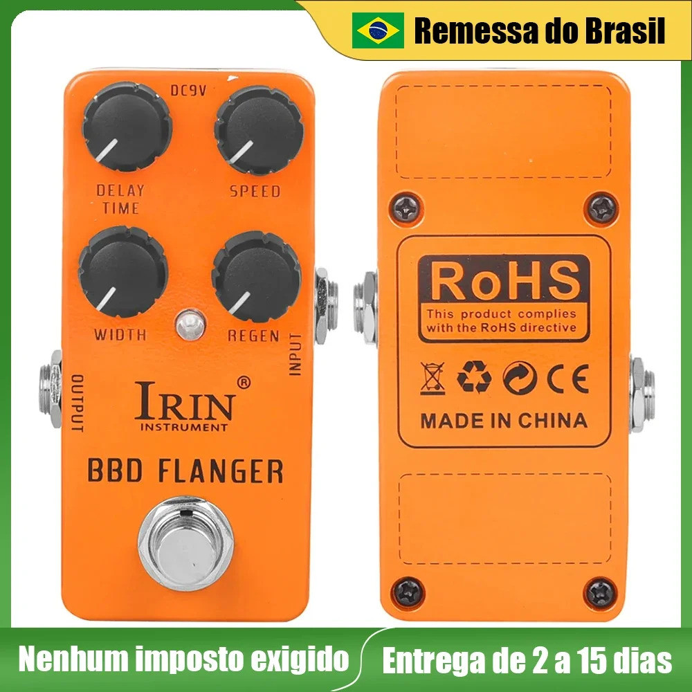 Flanger Guitar Effect Pedal Metallic Flanging Timbre Effect Pedal True Bypass กีตาร์ไฟฟ้าชิ้นส่วนและ