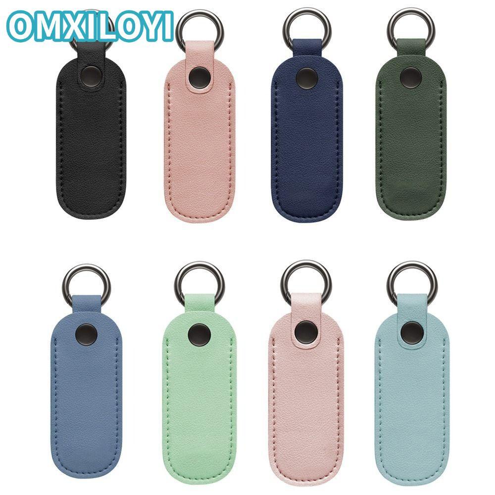 OMXILOYI U Disk Pouch Holder Leather Key Ring แฟลชไดรฟ์ USB