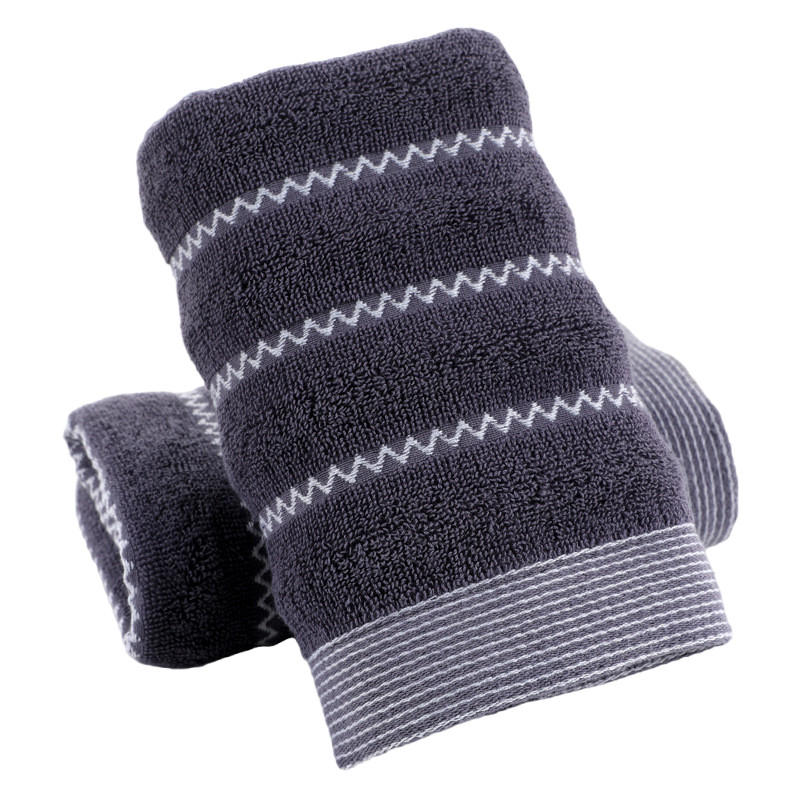 2pcs Face Hand 100% Cotton Bath Towels 34x74cm Stripe Embroidered Hotel Home Bathroom Towels Travel 