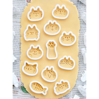แม่พิมพ์คุกกี้การ์ตูนลูกแมวน่ารัก CatDIY Stampcookie เครื่องตัดอุปกรณ์เบเกอรี่