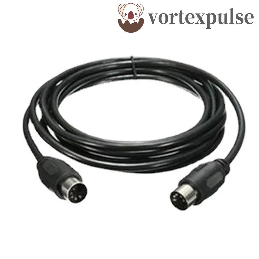 VORTEXPULSE MIDI Cable,ทองแดง 5-Pin DIN Plug MIDIสายต่อ,สีดําชายชายหลายความยาวเกียร์เพลงสายไฟMIDIคีย