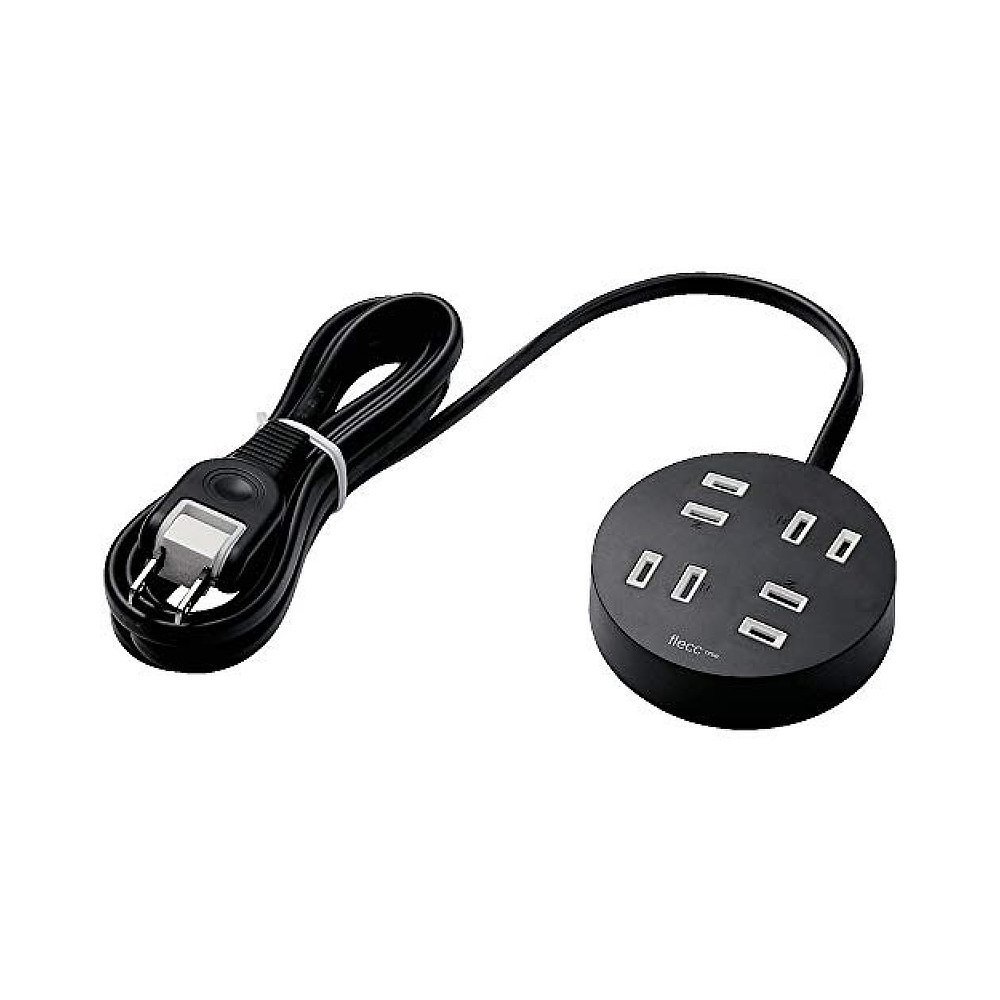 Japan Direct Mail ELECOM ELECOM รางปลั๊กไฟทนความร้อนป้องกันฝุ่น 4 หลุม 2 ม. สีดํา