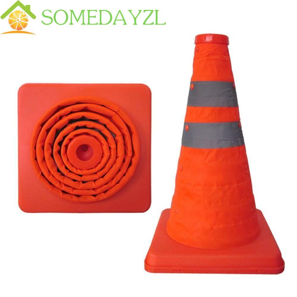 SOMEDAYZL Road Cone, กรวยจราจรแบบพับได้, รถป้ายเตือน Oxford สะท้อนแสงแบบพกพา