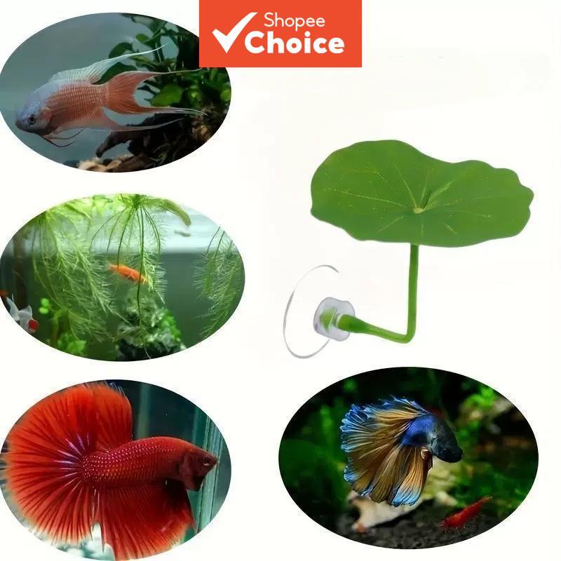 Betta Fish Leaf Hammock พร้อมถ้วยดูด Soft Aquarium Decor พืช Resting Spot สําหรับ Sleeping Hiding เล่นกับตกแต่งตู้ปลา