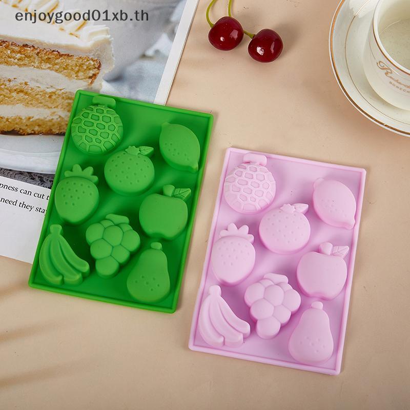 EDTH 3D การ์ตูนผลไม้รูปซิลิคอนแม่พิมพ์สตรอเบอร์รี่กล้วยแตงโมลูกแพร์ DIY สบู่ช็อคโกแลตเค้กไอศกรีม Mould .
