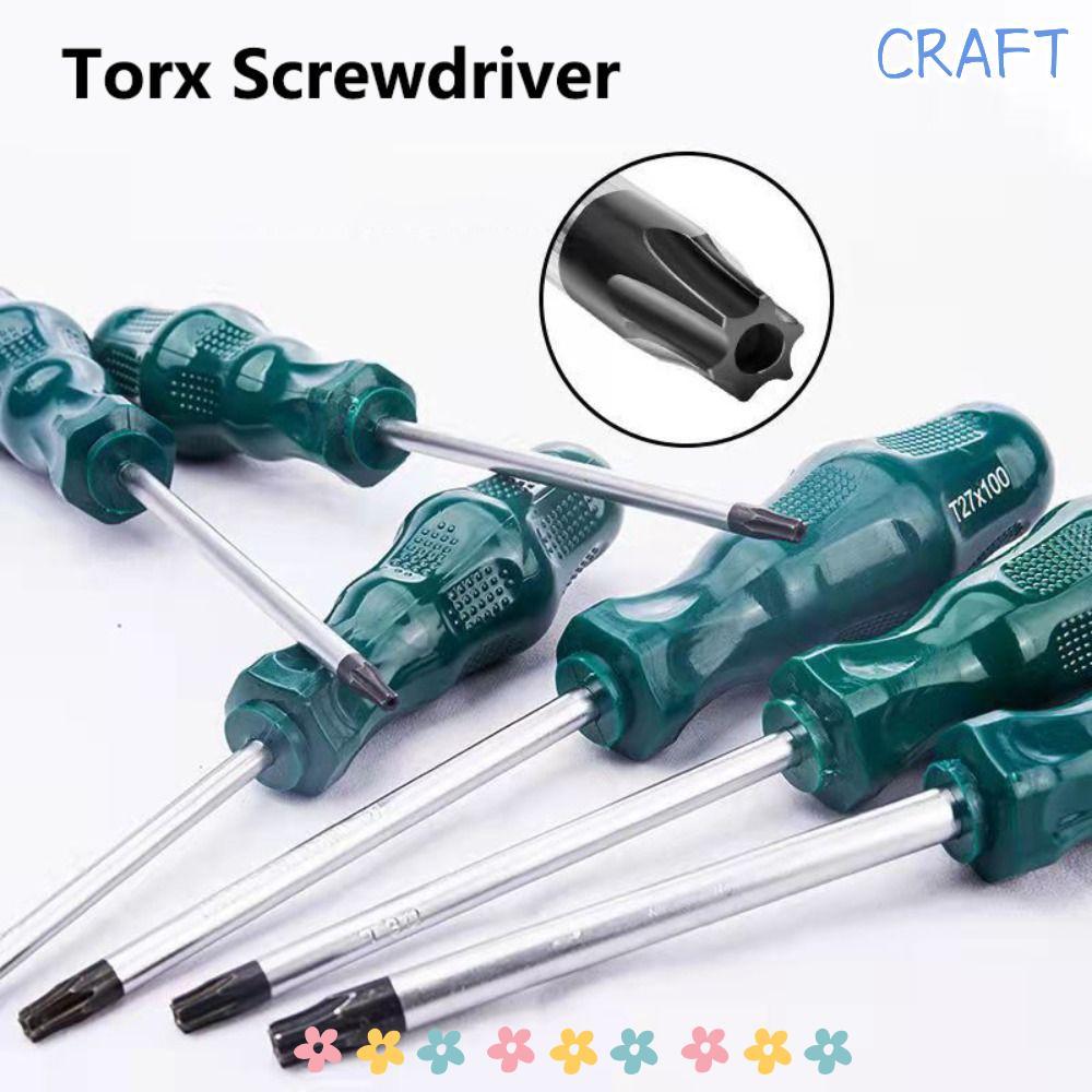 CRAFT Torx ไขควง, ไขควงหกเหลี่ยมยาวพิเศษ 400 มม., พร้อมรู T15 T20 T25 T30 เครื่องมือไขควงอัลเลน