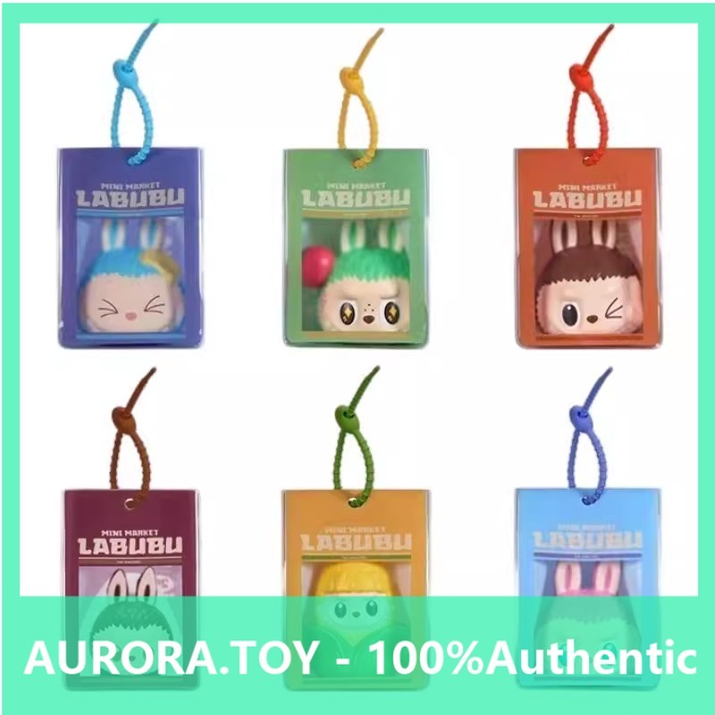 P POPMART LABUBU รสแปลกร้านสะดวกซื้อซีรีส์จี้หยิกกล่องลึกลับของขวัญเล่นอินเทรนด์