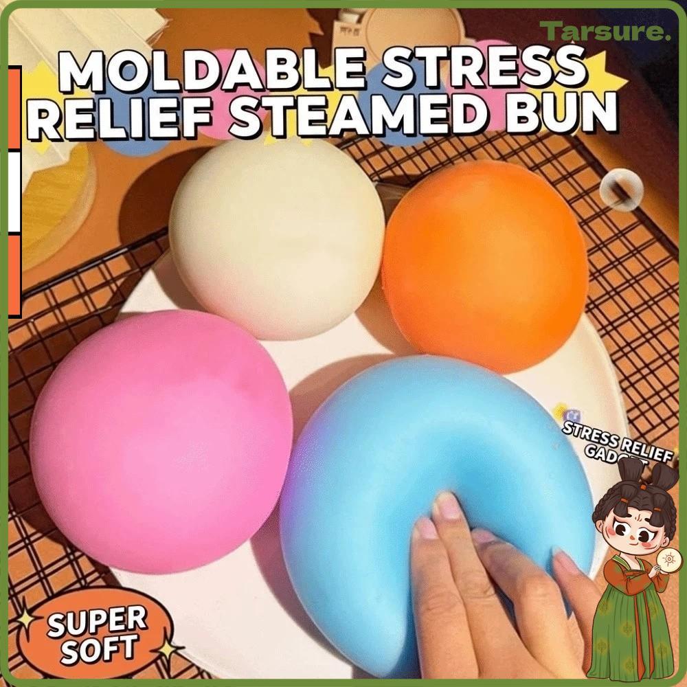 TARSURETH นุ่มความเครียดบรรเทา Ball, Ultra Soft สมจริงนึ่งยัดไส้ Bun Squeeze Ball, Creative Shapeable Reusable ช้า Rebound นึ่ง Bun Decompression ของเล่นเด็กของขวัญ