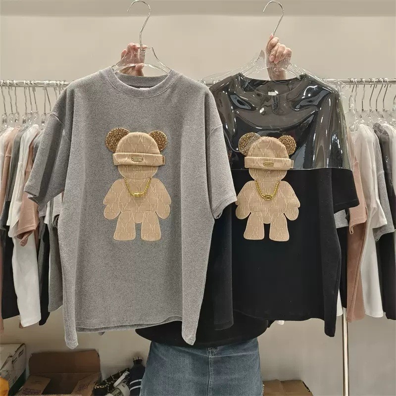 2026การ์ตูนAll-Matchครึ่งเสื้อยืดผู้หญิง2023ฤดูใบไม้ผลิฤดูร้อนสไตล์ใหม่ยุโรปหลวมขนาดใหญ่รุ่นความยาวกลางพิมพ์แขนสั้นด้านบนCODหลวม2026แฟชั่นXLZQ