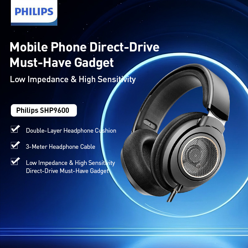 หูฟังครอบหู Philips รุ่นมีสาย ไม่มีฟังก์ชั่น Bluetooth SHP9600