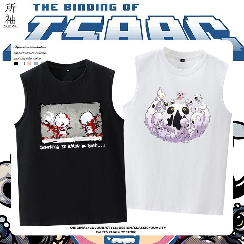 ของที่ระลึกจากเกม The Binding of Isaac เสื้อกั๊กแขนกุด เสื้อยืดคู่รักแบบยูนิเซ็กซ์