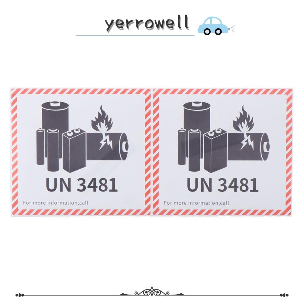 YERROWELL ป้ายแบตเตอรี่ลิเธียมขนส่ง, แผ่นทองแดงลิเธียมกาวแบตเตอรี่ป้ายไฟ, UN3481 4.7 "x 4.3" สํานักง