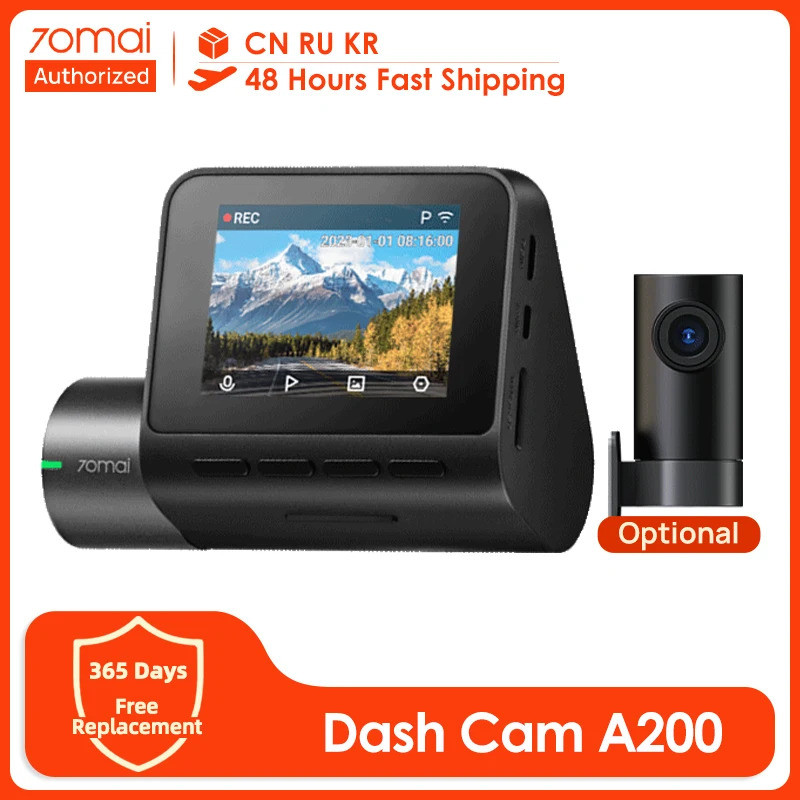 70mai Dash Cam A200 Gobal Dual-channel บันทึก 1080p Hdr 2 Ips หน้าจอ 24h ที่จอดรถ 70mai รถ Dvr A200 