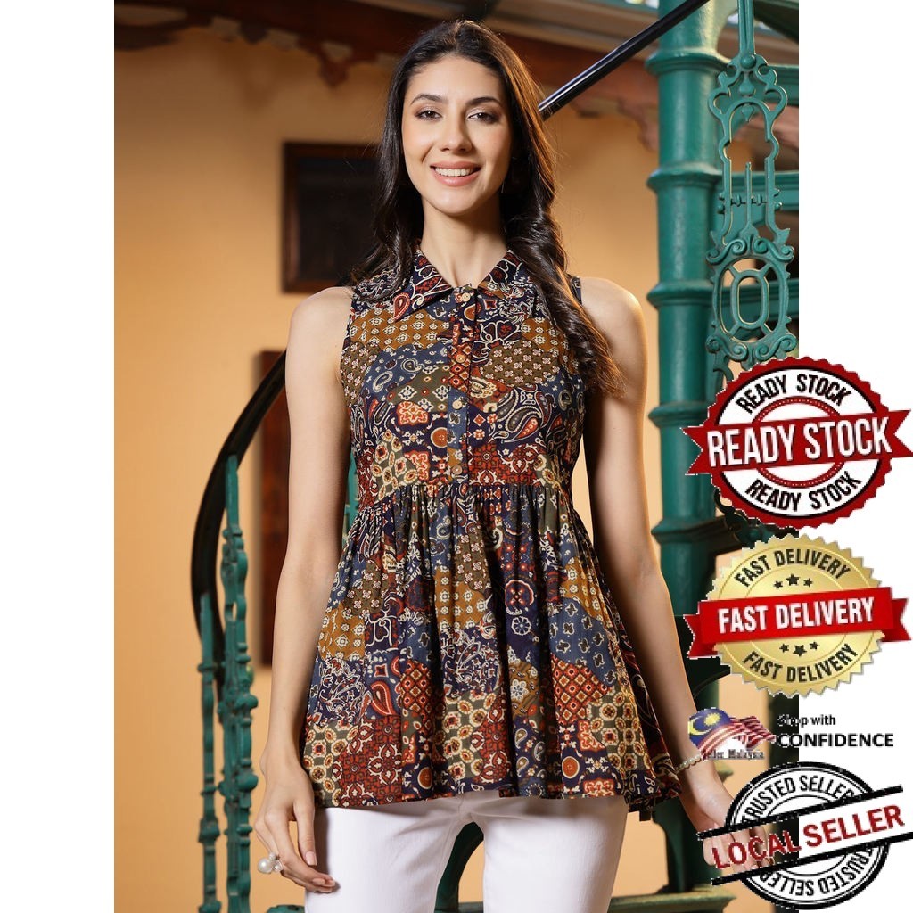 ผู้หญิงอินเดีย Kurti Designer ยาวสั้น Kurtis Kurta Tunic Top เสื้อ Plus Debayu UD45489APTP