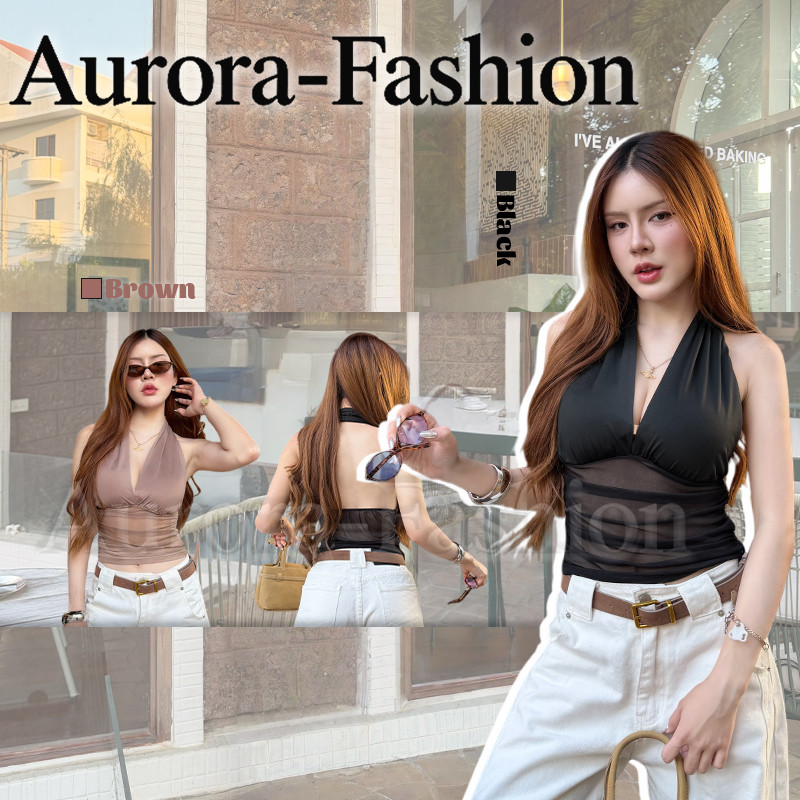 Aurora 🛒พร้อมส่ง🚚 (รูปถ่ายจากงานจริง)  เสื้อครอปแขนยาว สไตล์มินิมอลสีขาว ใส่แล้วทรงสวย