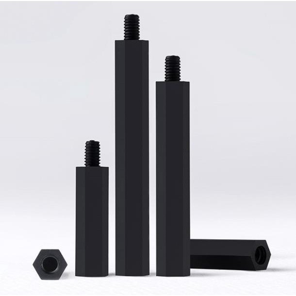 M4 M5 สีดํา Hex หกเหลี่ยมคอลัมน์ไนลอน Standoff Spacer คอลัมน์พลาสติก Spacing สกรูสําหรับ PCB เมนบอร์