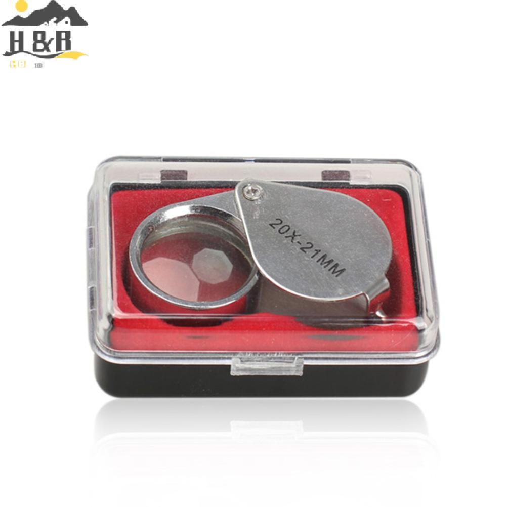 H&B Dec แบบพกพา 20 x 21 มม.เครื่องประดับแว่นขยาย 20X แว่นขยายแบบพับได้ Loupe {th}