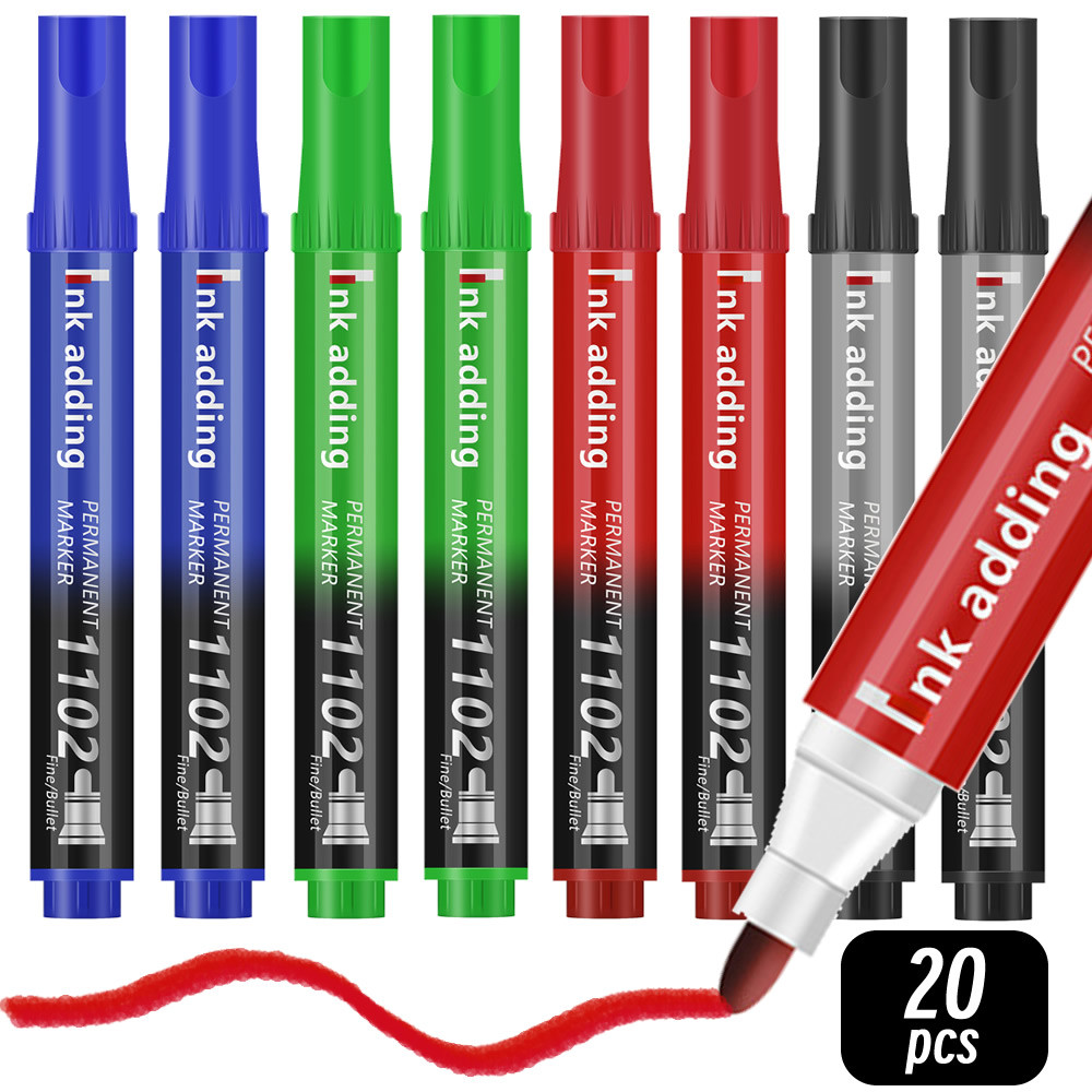 2mm Red Blue Ink Black Permanent Marker Pens, Fine Tip, Waterproof, Quick Drying Drawing Pens Wood S