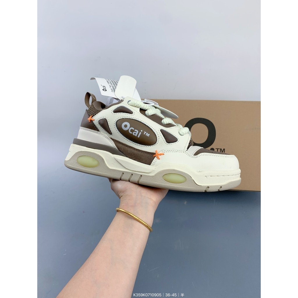 Ocai Retro รองเท้าผ้าใบขนมปัง Retro รองเท้าผ้าใบแห่งชาติอินเทรนด์ Street รองเท้าผ้าใบหนาSoled Low-To