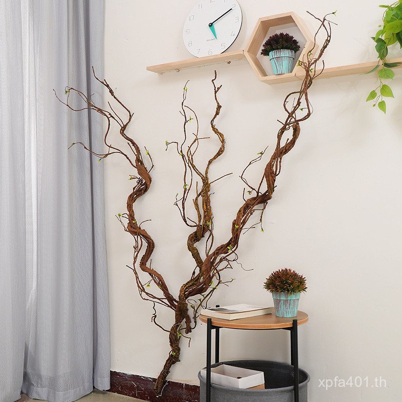 Mori Series เถาต้นไม้ Dead Vines สาขาในร่มพืชสีเขียวจําลองหวายพืชตกแต่งภูมิทัศน์พื้นหลังดอกไม้ Vines