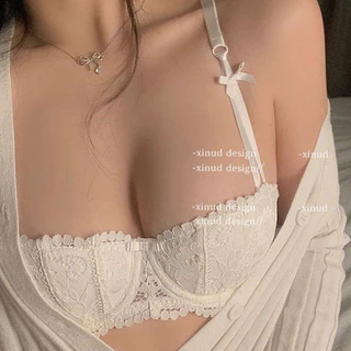 👙ชุดชั้นในเซ็กซี่ เสื้อชั้นในแบบดันทรง ทรงเดมิคัพ ดีไซน์บางเฉียบ ลูกไม้ฝรั่งเศส สวมใส่สบาย เหมาะกับผู้หญิง